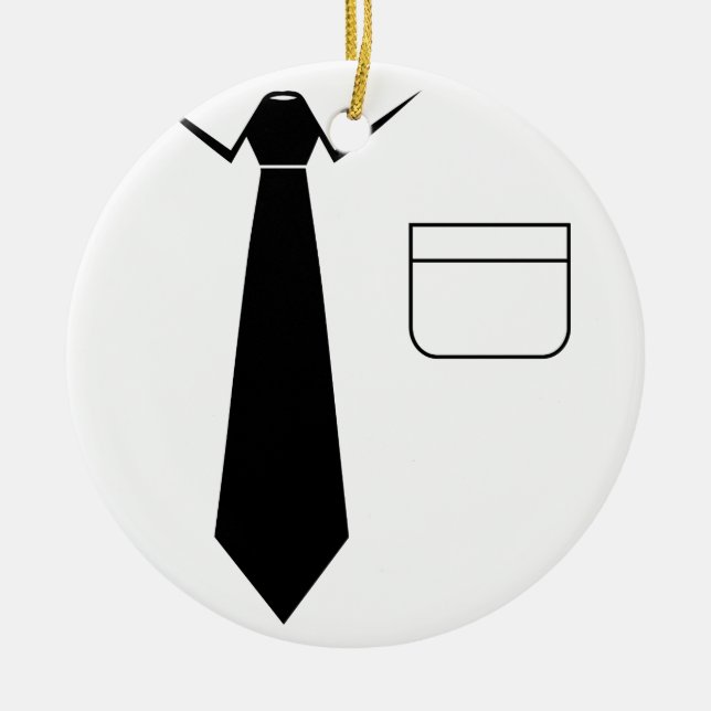 Shirt & Tie Ceramic Tree Decoration (Front)