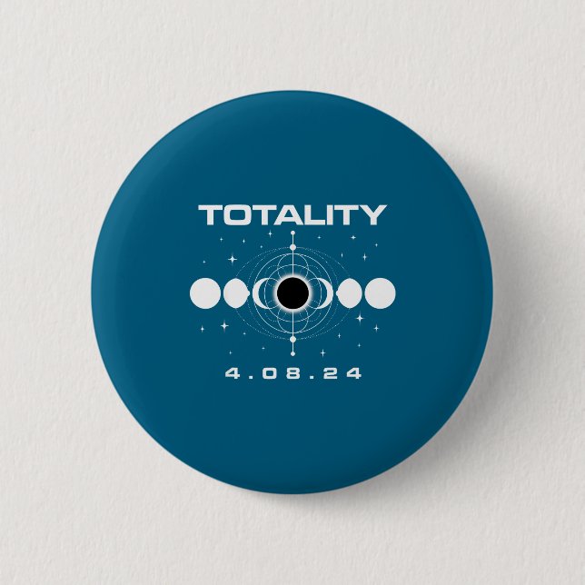 Shirt Total Solar Eclipse April 8 6 Cm Round Badge (Front)