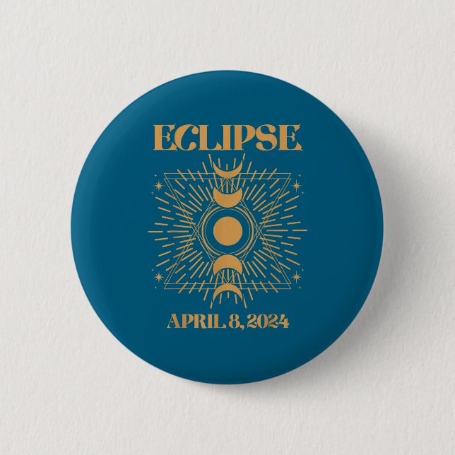 Shirt Total Solar Eclipse April 8 6 Cm Round Badge (Front)