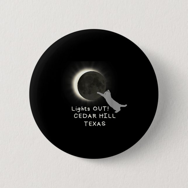Shirt Total Solar Eclipse Cat Cedar 6 Cm Round Badge (Front)