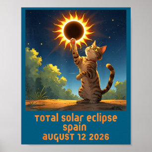 Shirt Total Solar Eclipse Cat Spain Poster