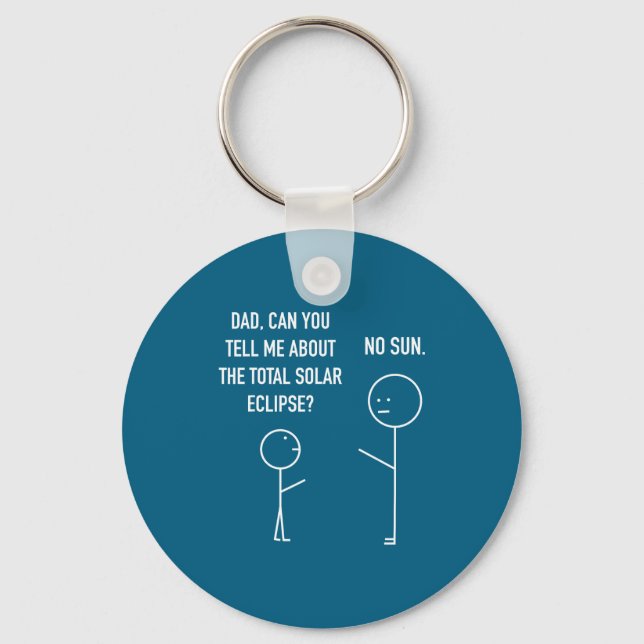 Shirt Total Solar Eclipse Stick Figure Key Ring (Front)