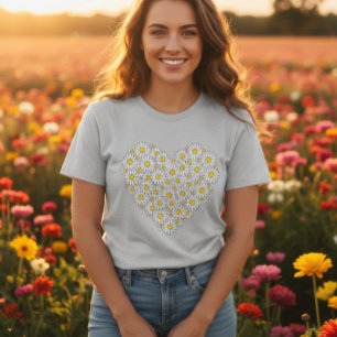 Shirt with daisies, field flower shirt, boho shirt