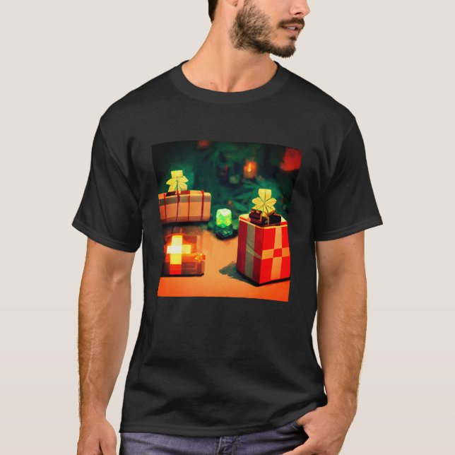 Shirt with presents Minecraft style (Front)