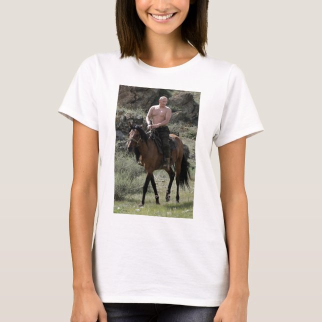 Shirtless Putin Rides a Horse T-Shirt (Front)