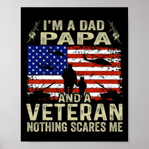 Shirts For Men Fathers Day I'm A Dad Papa Veteran  Poster