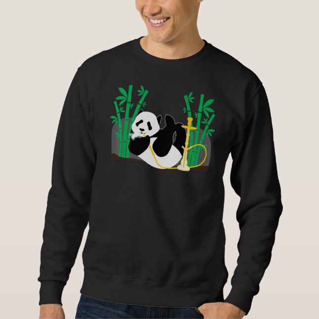Shisha Panda Hookah Steam Smoking Sweatshirt (Front)