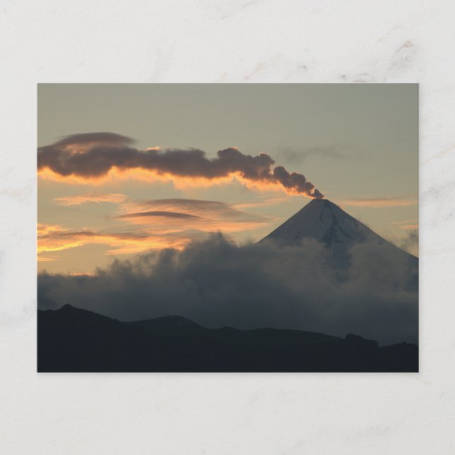 Shishaldin Volcano at Sunset Postcard (Front)