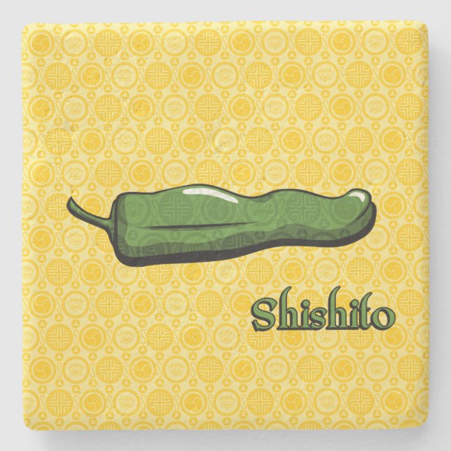 Shishito Chilli Pepper Stone Coaster (Front)
