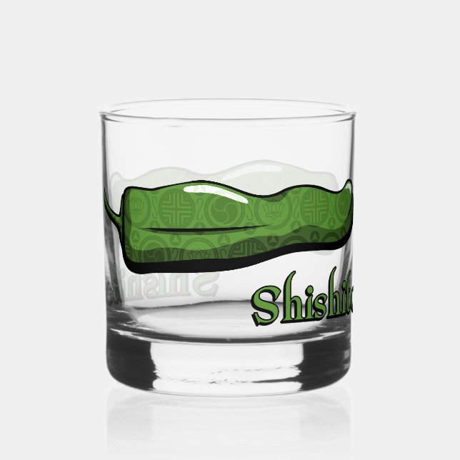 Shishito Chilli Pepper Whiskey Glass (Front)