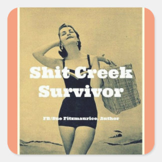 shit creek survivor square sticker