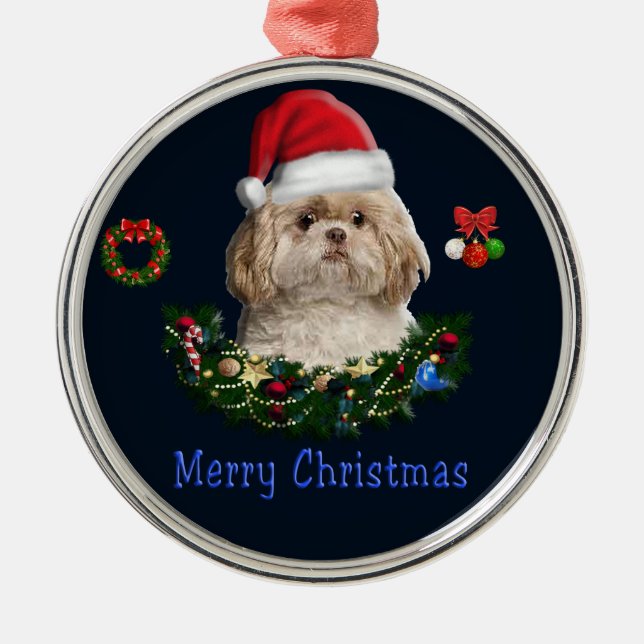 Shitzu Christmas ornament (Front)
