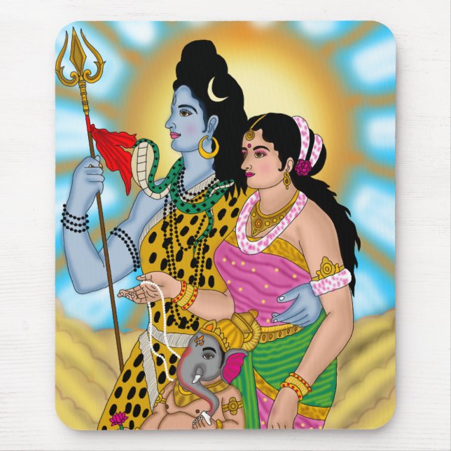 Shiv Parvati Mouse Pad (Front)