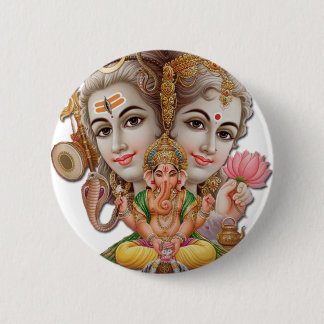 Shiva and family 6 cm round badge