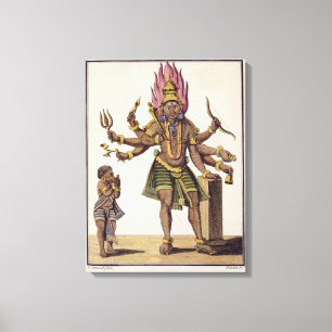 Shiva as Virapatren, Lord with the ill-formed Evil Canvas Print