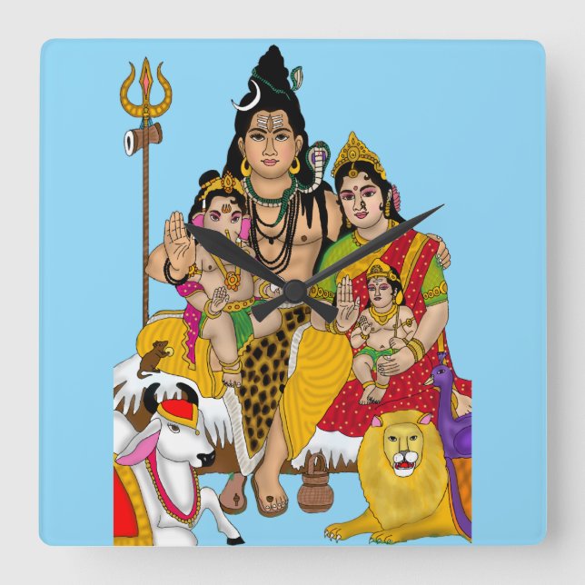 Shiva Family Wall Clock (Front)
