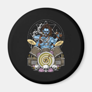 Shiva Heavy Metal Drummer Magnet