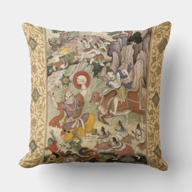 Shiva killing the Demon Andhaka, c.1585-90 Cushion (Front)