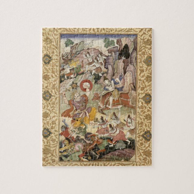 Shiva killing the Demon Andhaka, c.1585-90 Jigsaw Puzzle (Vertical)