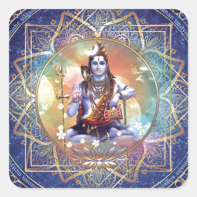 Shiva Mahamrityunjaya - Karma purifying Square Sticker (Front)