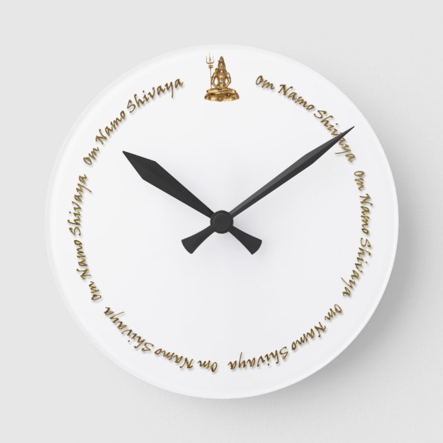 Shiva om nama shivaya golden Wall Clock (Front)