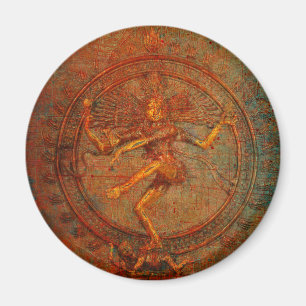 Shiva On Distressed Background Overlay Magnet