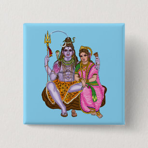 Shiva Parvati Button