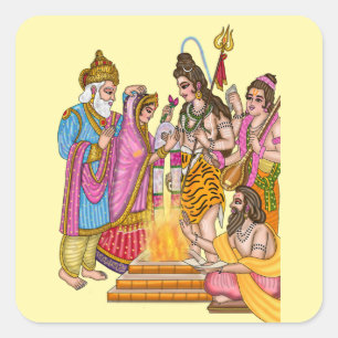Shiva Parvati Marriage Sticker