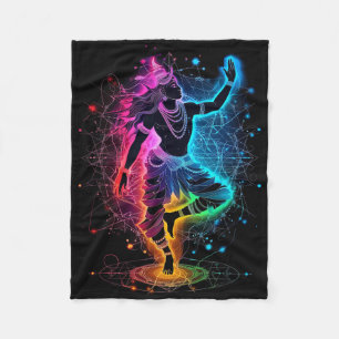 Shiva Spiritual Hindu God Tandava Dance Yoga Medit Fleece Blanket