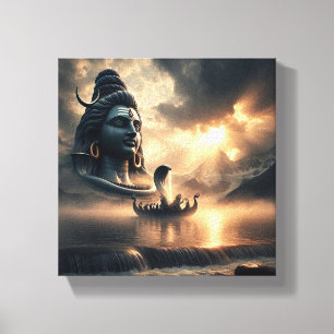 Shiva Tattoo Symbol: Divine Power and Serenity" Canvas Print