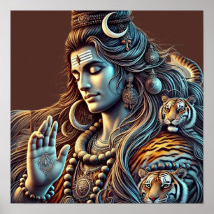 Shiva the Ascetic – Himalayan Yogi in Deep Meditat Poster