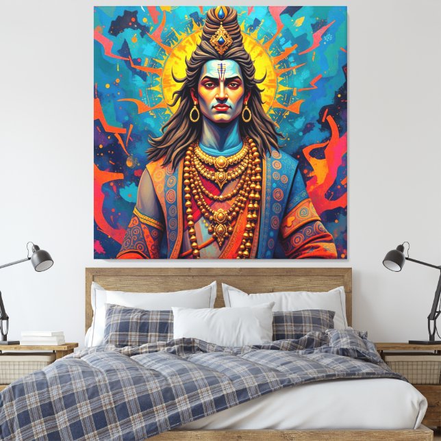 SHIVA THE DESTROYER-2 CANVAS PRINT (Insitu(Bedroom))