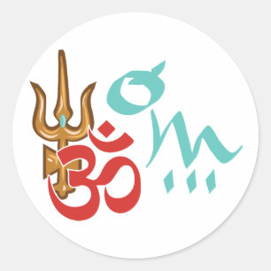 Shiva Trishula OM Classic Round Sticker