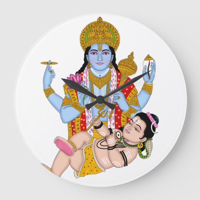 Shiva & Vishnu Clock – Divine Wall Decor & Home De (Front)