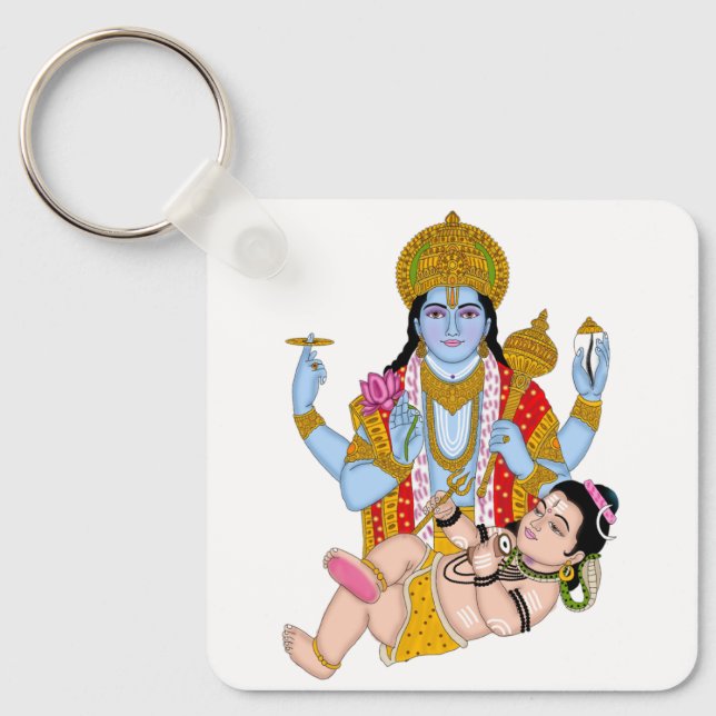 Shiva & Vishnu Keychain – Spiritual Combo Keyring (Front)