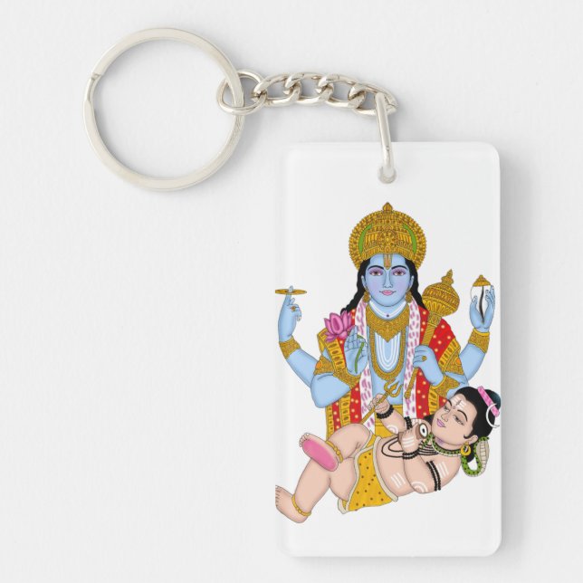 Shiva & Vishnu Keychain – Spiritual Combo Keyring (Front)