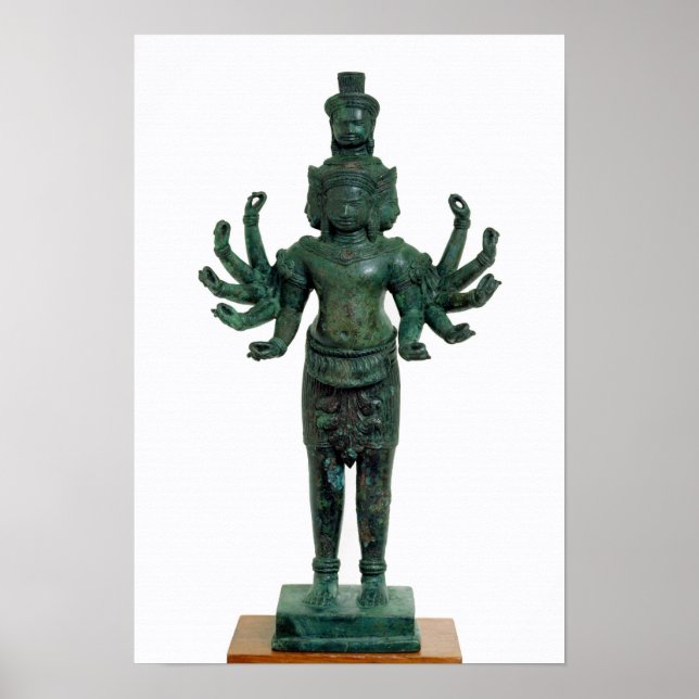 Shiva with many arms and heads, Angkor Poster (Front)