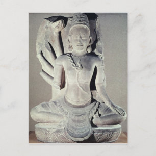 Shiva with ten arms, from Thap Banh It Temple, Postcard