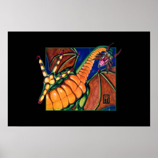 Shivan Dragon print on black (Front)