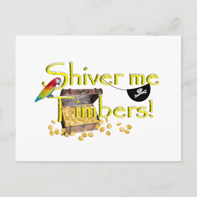 SHIVER ME TIMBERS! - Text w/Pirate Chest Postcard (Front)