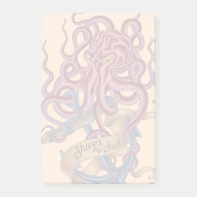 Shiver My Soul | Octopus Tatto Post-it Notes (Front)