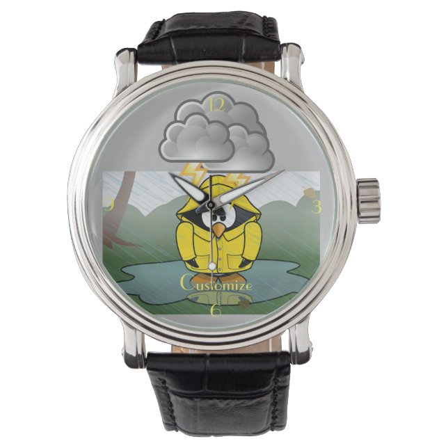 Shivering Rainy Day Penguin Thunder_Cove Watch (Front)