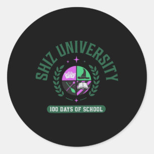 Shiz University 100 Days Of School For Men Women  Classic Round Sticker