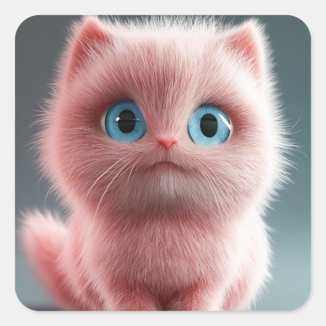 Shmu - The pink kitty Square Sticker (Front)