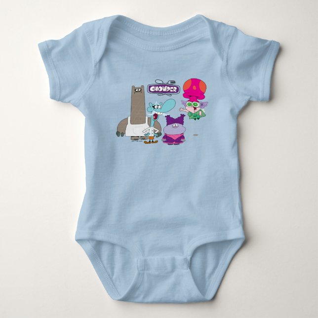 Shnitzel, Mung, Chowder, and Truffles Baby Bodysuit (Front)
