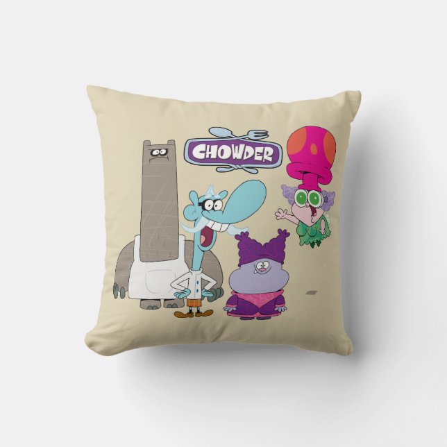 Shnitzel, Mung, Chowder, and Truffles Cushion (Front)