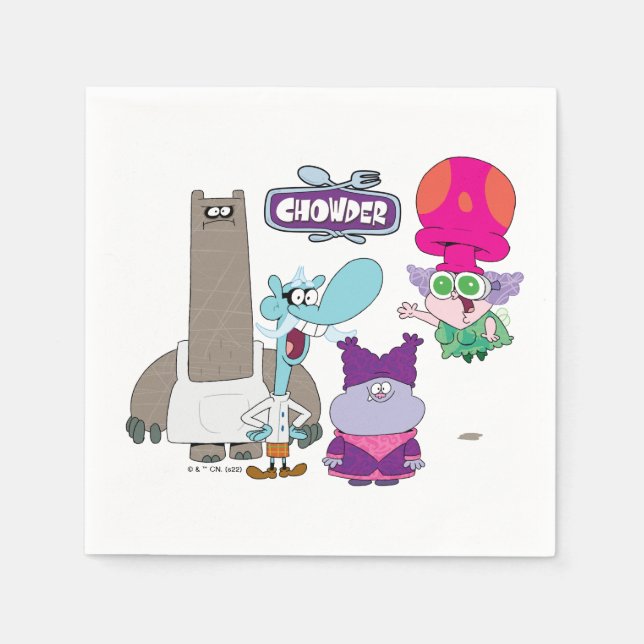 Shnitzel, Mung, Chowder, and Truffles Napkin (Front)