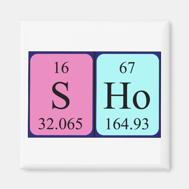 Sho periodic table name magnet (Front)