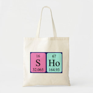 Sho periodic table name tote bag