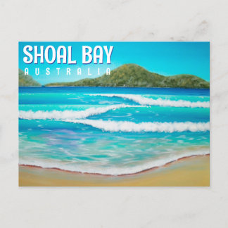 Shoal Bay Australia Beach Blue Waves Painting Postcard